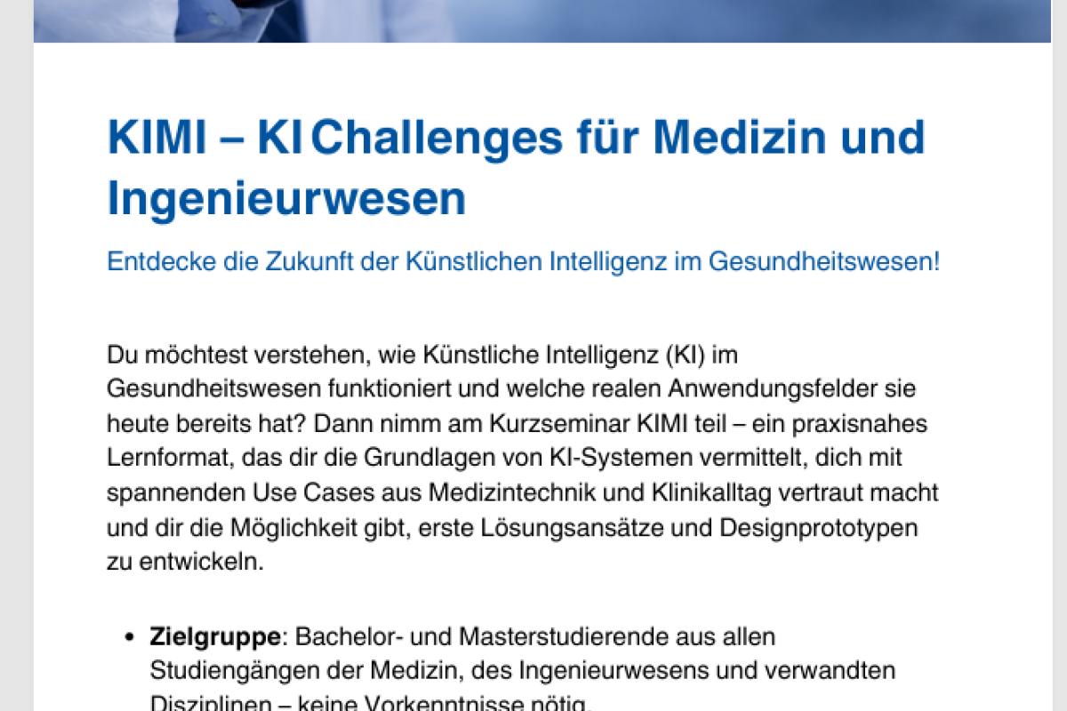 KIMI - KI Challenges für Medizin und Ingenieurwesen